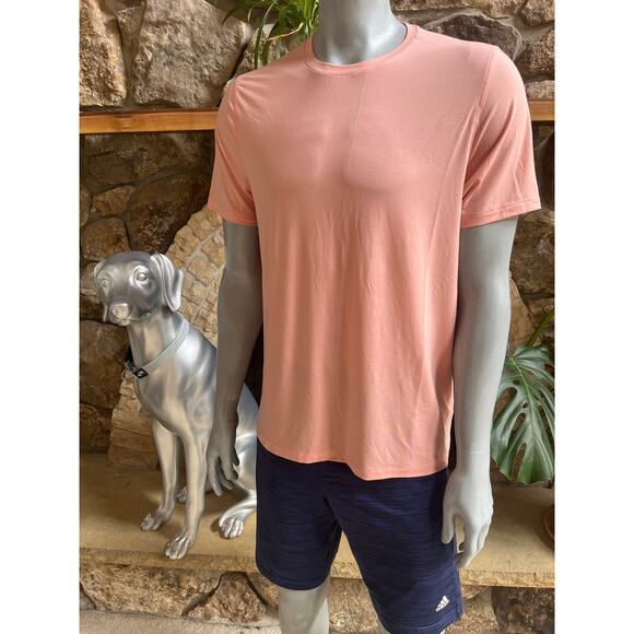 NWOT VRST Men's Icon Short Sleeve  Peach Pink Shirt Men’s Size Large - Picture 1 of 5